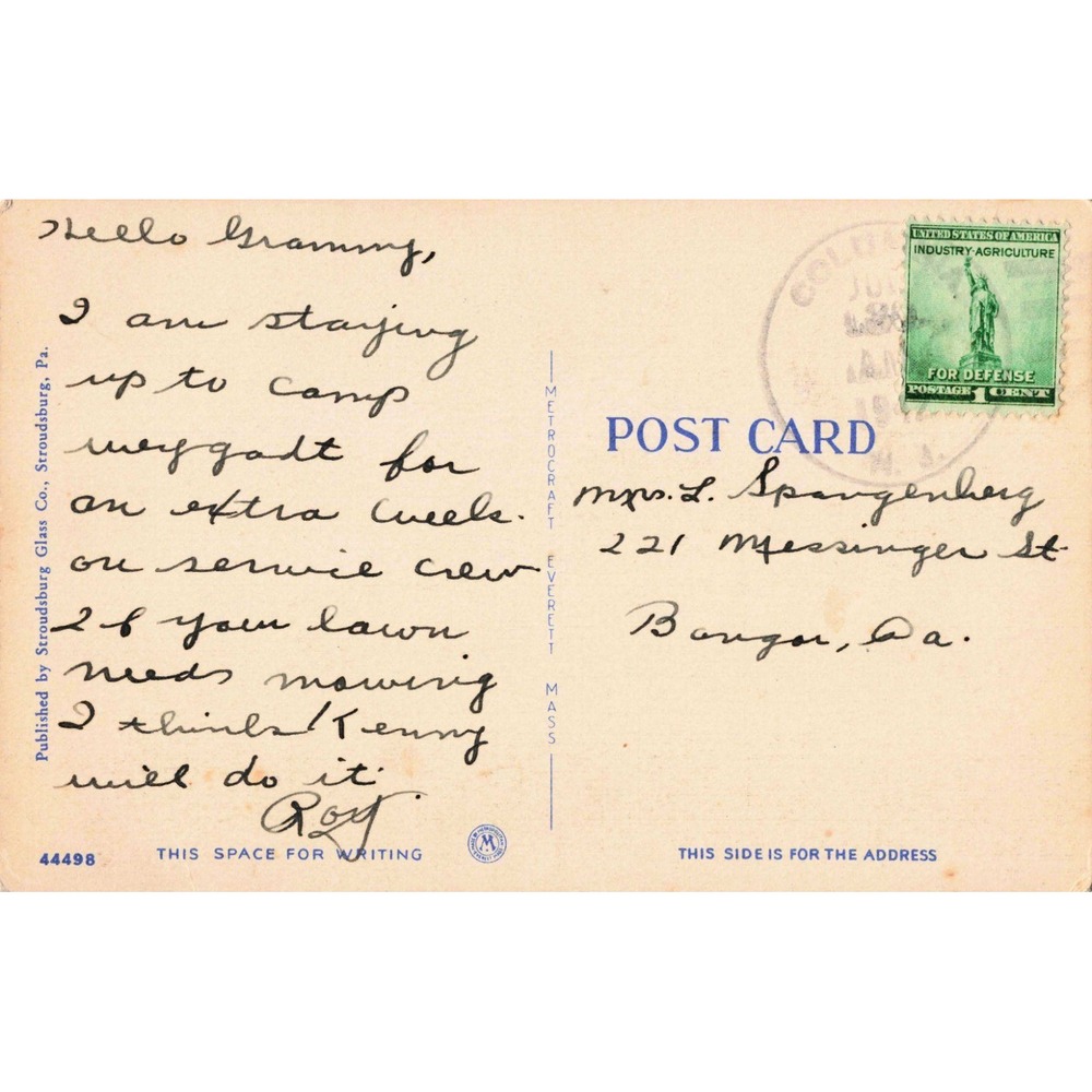 Vintage Indian Profile Rock Mt Tammany Delaware Water Gap PA Linen Postcard VG - Picture 2 of 2